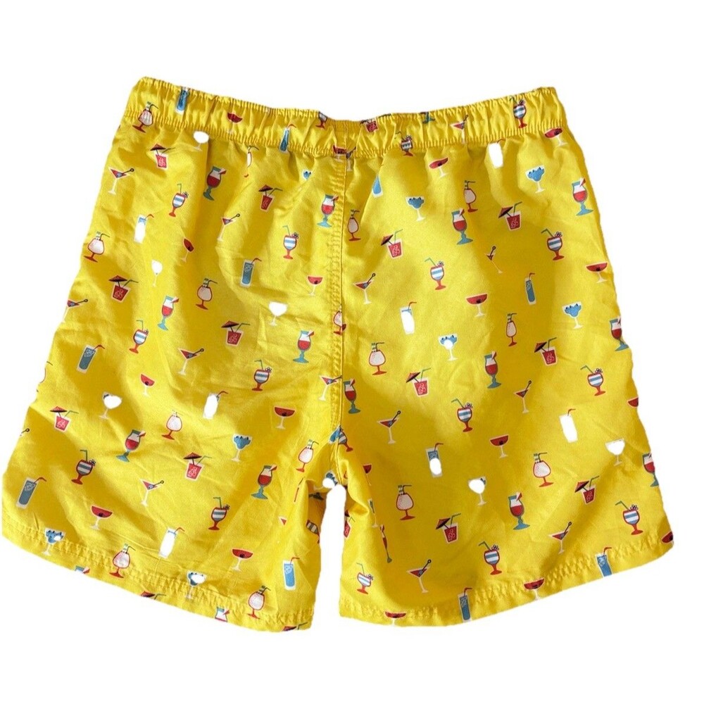 BROKEN Threads Men’s Yellow Cocktail Print Swim Trunks Shorts Size L - Picture 6 of 7